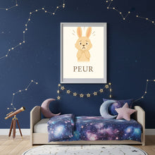 Charger l'image dans la galerie, Affiche Émotion Enfant – Peur | Lapin Doux & Rassurant | Kit Digital Montessori