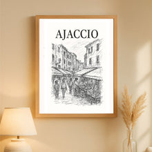 Charger l'image dans la galerie, Affiche numérique AJACCIO 3 – Poster imprimable Corse | Croquis artistique noir et blanc | Décoration murale élégante (Copie)