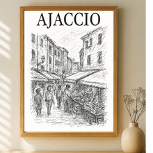 Charger l'image dans la galerie, Affiche numérique AJACCIO 3 – Poster imprimable Corse | Croquis artistique noir et blanc | Décoration murale élégante (Copie)