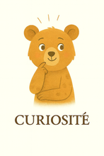 Charger l'image dans la galerie, Affiche Émotion Enfant – Curiosité | Ours Doux & Explorateur | Kit Digital Montessori