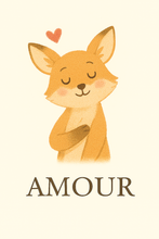 Charger l'image dans la galerie, Affiche Émotion Enfant – Amour | Renard Doux & Affectueux | Kit Digital Montessori