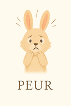 Charger l'image dans la galerie, Affiche Émotion Enfant – Peur | Lapin Doux & Rassurant | Kit Digital Montessori