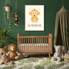 Charger l'image dans la galerie, Affiche Émotion Enfant – Surprise | Petit Singe Expressif & Curieux | Kit Digital Montessori