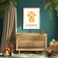Charger l'image dans la galerie, Affiche Émotion Enfant – Surprise | Petit Singe Expressif & Curieux | Kit Digital Montessori