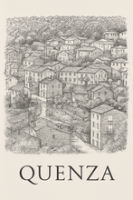 Charger l'image dans la galerie, Affiche numérique QUENZA 1 – Poster imprimable Corse | Croquis artistique noir et blanc | Décoration murale élégante (Copie)