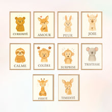 Charger l'image dans la galerie, Affiche Émotion Enfant – Kit Complet 10 Émotions | Animaux Doux & Pédagogiques | Pack Digital Montessori