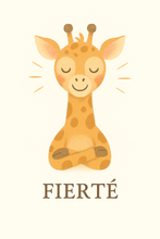 Charger l'image dans la galerie, Affiche Émotion Enfant – Fierté | Girafe Douce & Encourageante | Kit Digital Montessori
