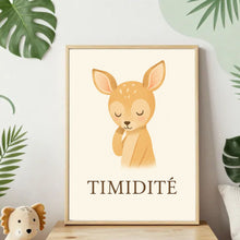 Charger l'image dans la galerie, Affiche Émotion Enfant – Timidité | Biche Douce &amp; Apaisante | Kit Digital Montessori
