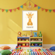 Charger l'image dans la galerie, Affiche Émotion Enfant – Fierté | Girafe Douce &amp; Encourageante | Kit Digital Montessori
