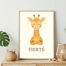 Charger l'image dans la galerie, Affiche Émotion Enfant – Fierté | Girafe Douce &amp; Encourageante | Kit Digital Montessori
