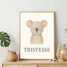 Charger l'image dans la galerie, Affiche Émotion Enfant – Tristesse | Koala Doux &amp; Réconfortant | Kit Digital Montessori
