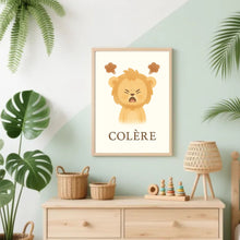 Charger l'image dans la galerie, Affiche Émotion Enfant – Colère | Lionceau Doux &amp; Expressif | Kit Digital Montessori
