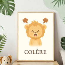 Charger l'image dans la galerie, Affiche Émotion Enfant – Colère | Lionceau Doux &amp; Expressif | Kit Digital Montessori
