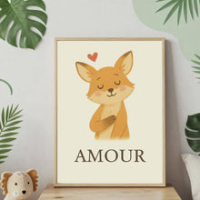 Charger et lire la vidéo dans la visionneuse de la Galerie, Affiche Émotion Enfant – Amour | Renard Doux &amp; Affectueux | Kit Digital Montessori
