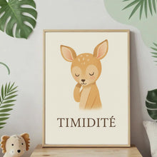 Charger et lire la vidéo dans la visionneuse de la Galerie, Affiche Émotion Enfant – Timidité | Biche Douce &amp; Apaisante | Kit Digital Montessori
