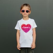 Charger l&#39;image dans la galerie, transfert thermocollant corsica coeur rose pour tee shirt blanc fille
