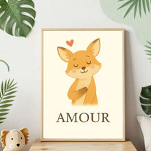Charger l'image dans la galerie, Affiche Émotion Enfant – Amour | Renard Doux &amp; Affectueux | Kit Digital Montessori
