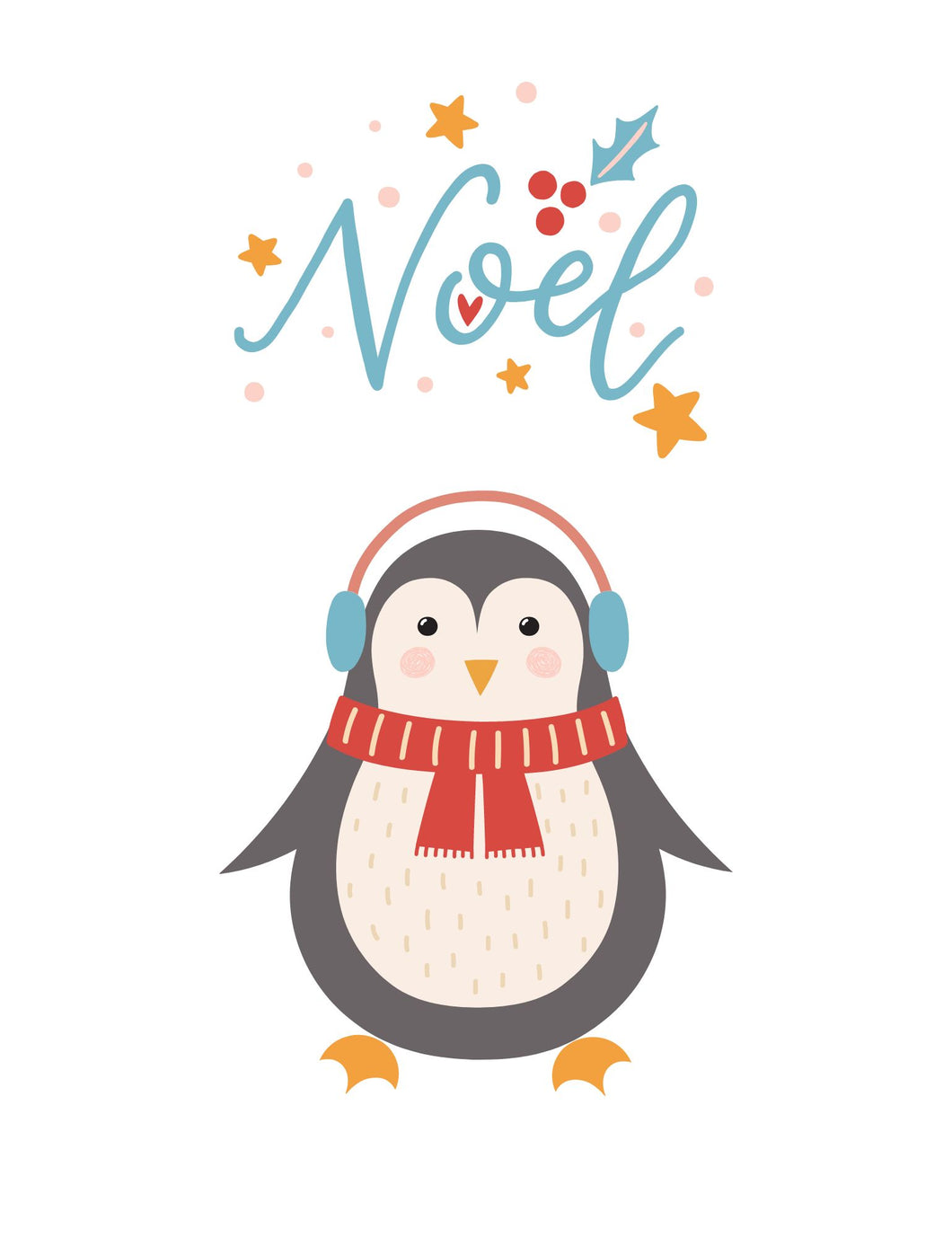 Transfert thermocollant pingouin de noel pour textile planche A4